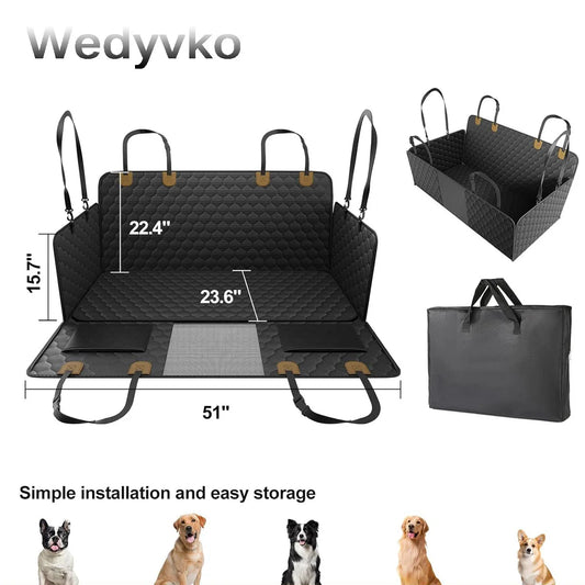 Wedyvko UltraDurable Dog Hammock BackSeatExtender AutomobileSeatCover BottomSupport 400lb
