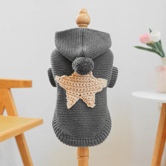Nordic Starfish Dog Hooded Wool Sweater