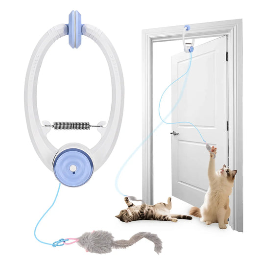 Cityflee Electric Door Hanging Cat Toy USB Rechargeable Interactive Self Play Retractable Kitten Toy
